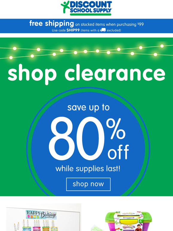 Take up to 80% off your clearance picks