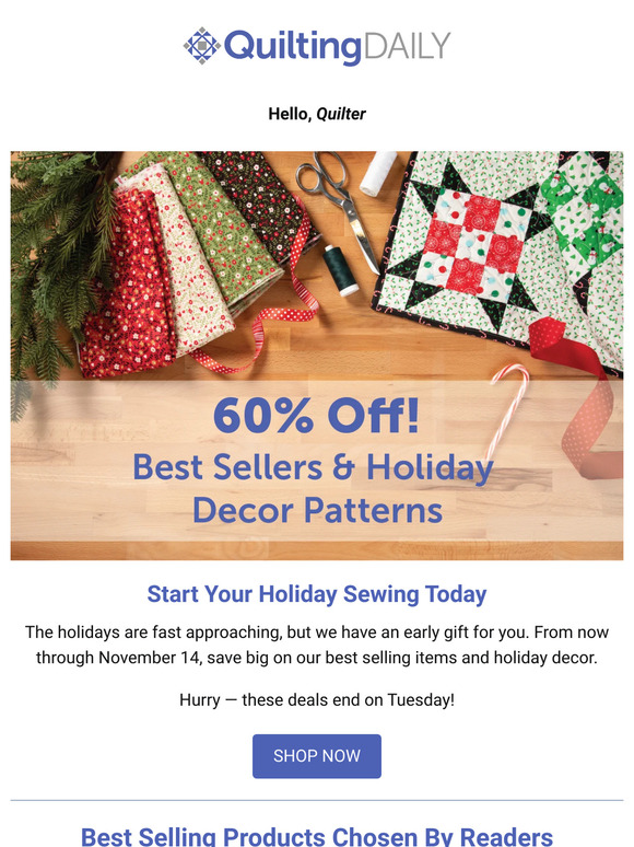 Quilting Daily Start Your Holiday Quilting Today! Milled