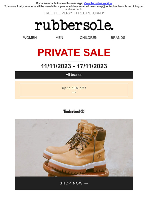 A new outfit in a few clicks, up to 50% off Timberland, GBB, Emporio Armani and David Jones with free delivery