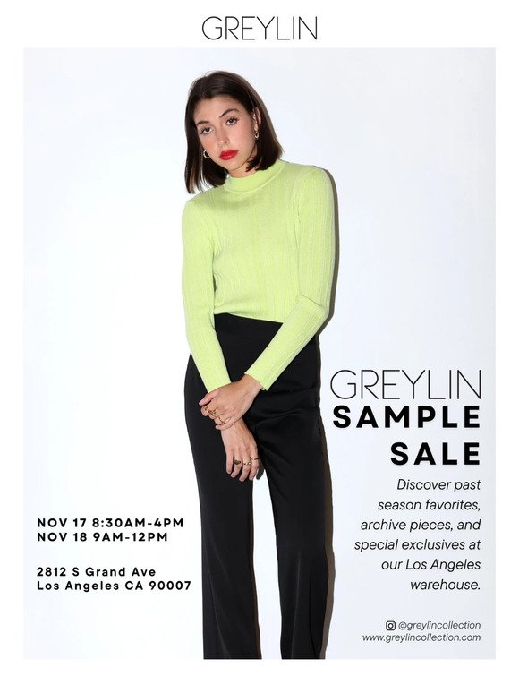 Our In-Person Sample Sale is BACK