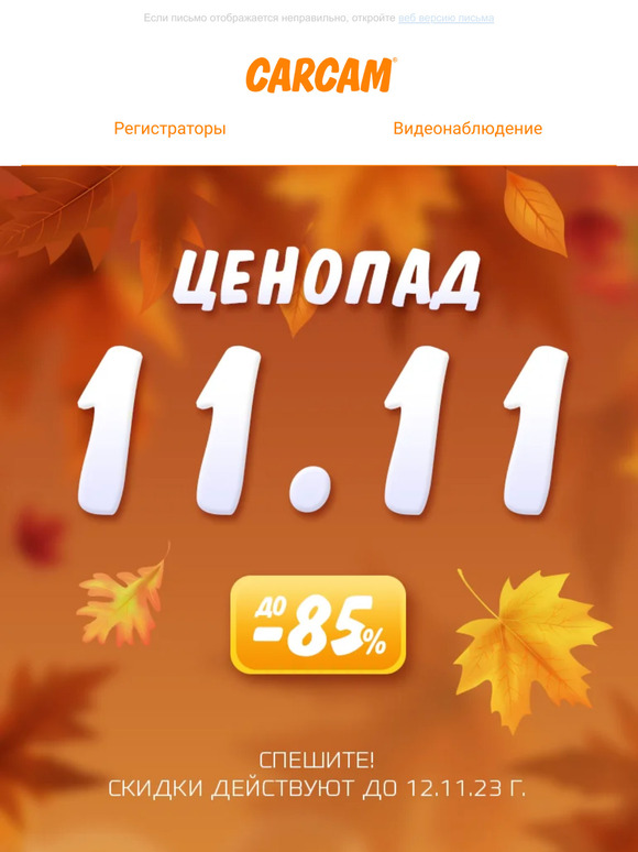 CARCAM: 11.11 — Скидки до 85%! | Milled