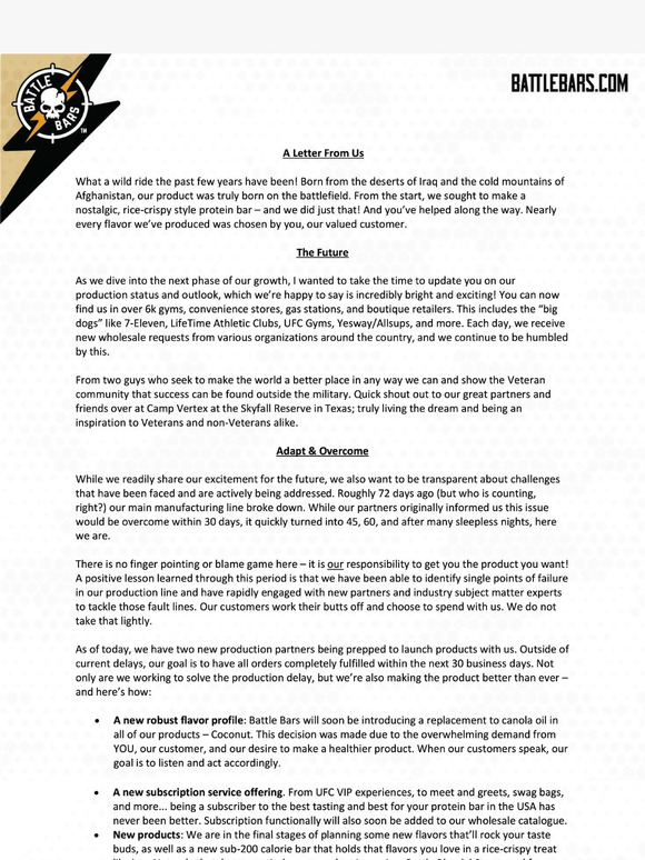 Veterans Day Message From The CEO