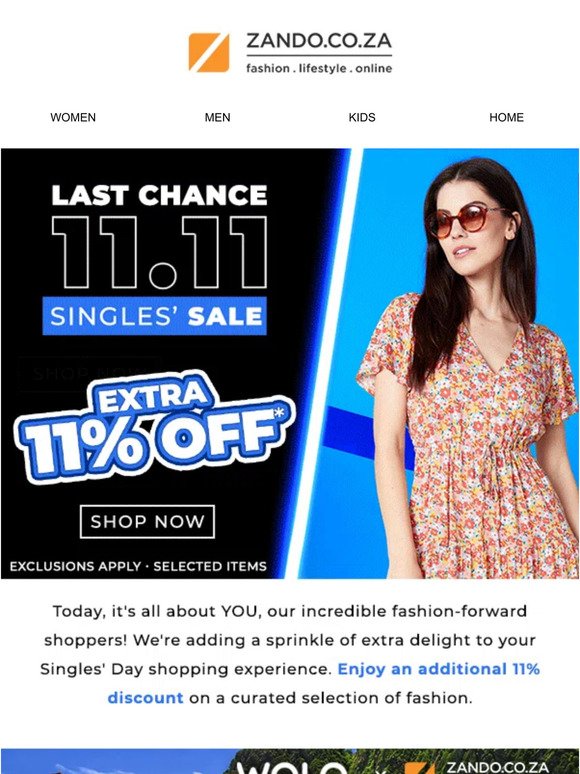 ⏳ Last Chance to SAVE an Extra 11% for Singles' Day