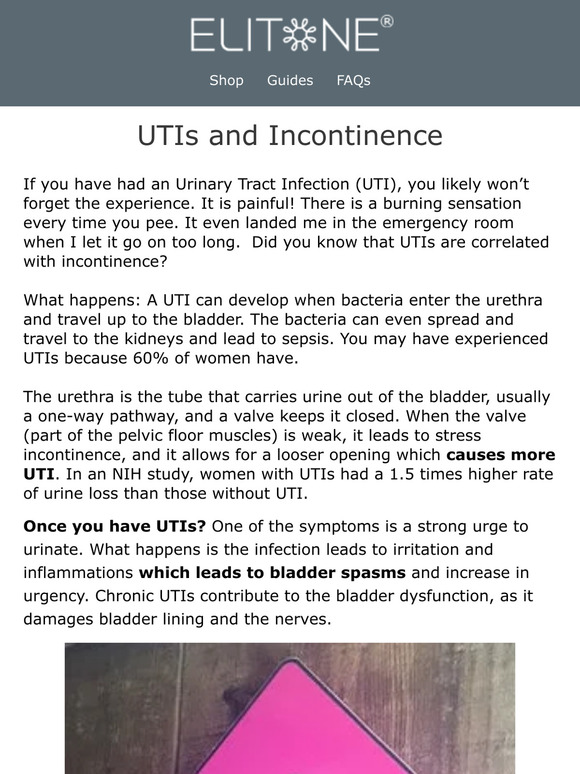 ELITONE Urinary Tract Infections (UTI) 😧and Incontinence What you