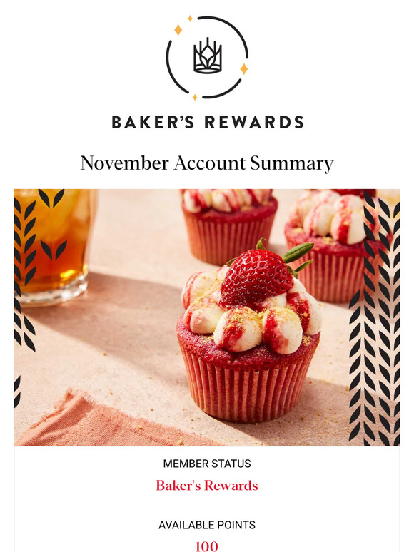 King Arthur Baking Company Your Monthly Baker's Rewards Summary Milled