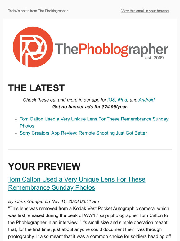 The Daily Phoblographer for 11/11/2023