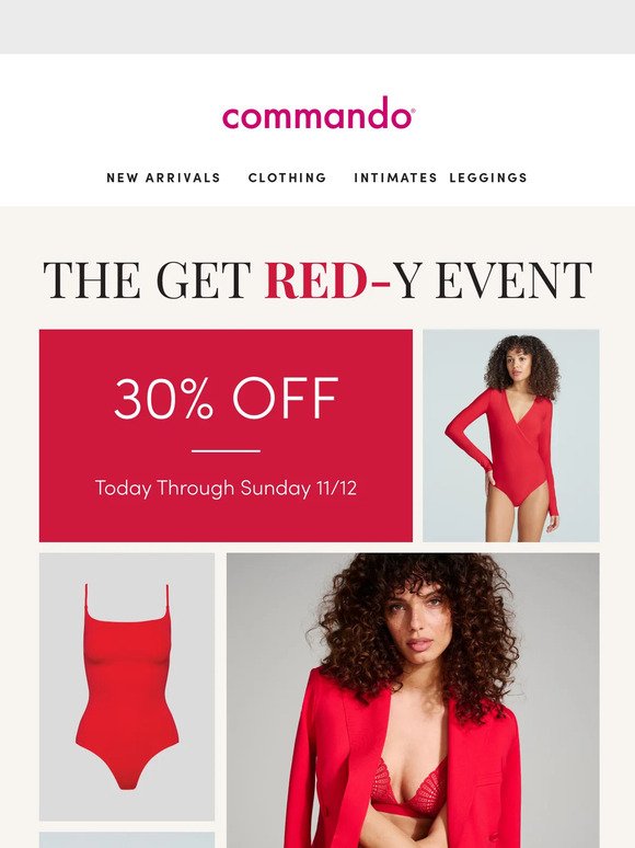 Look red hot for the holidays. 30% is (almost) over.