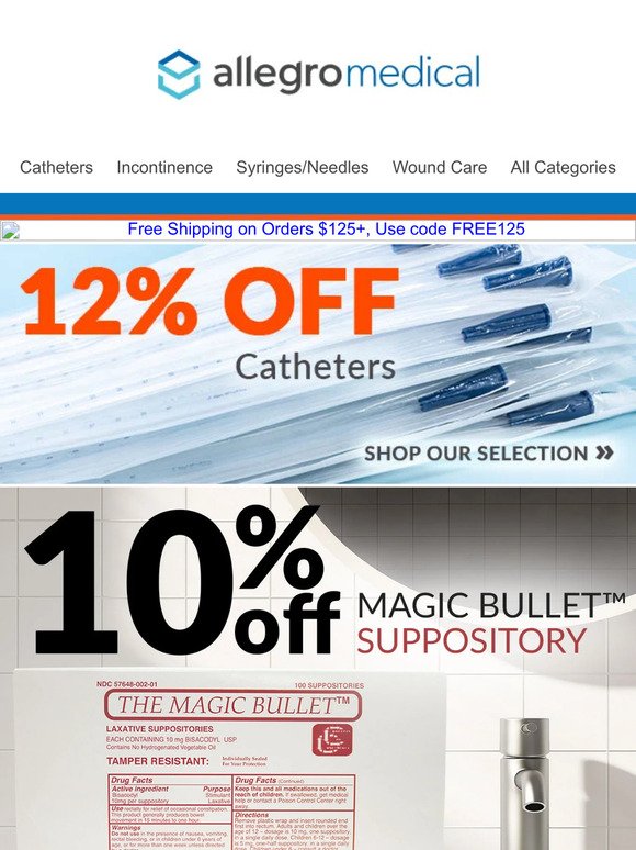 Take 12% Off Catheters + NEW Free Shipping Offer