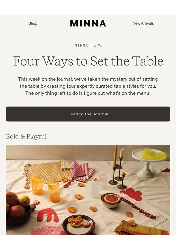 MINNA: Four Ways to Set the Table | Milled