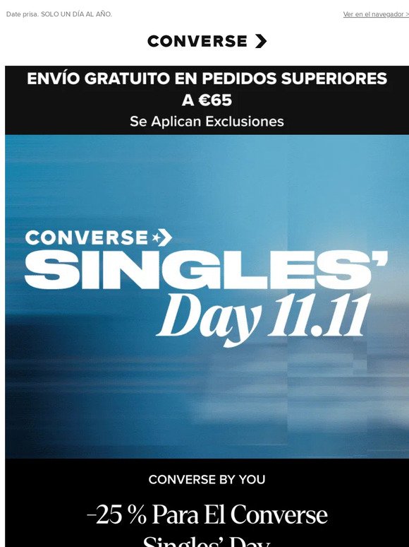 Converse Singles' Day: -25 % en Converse Personalizadas