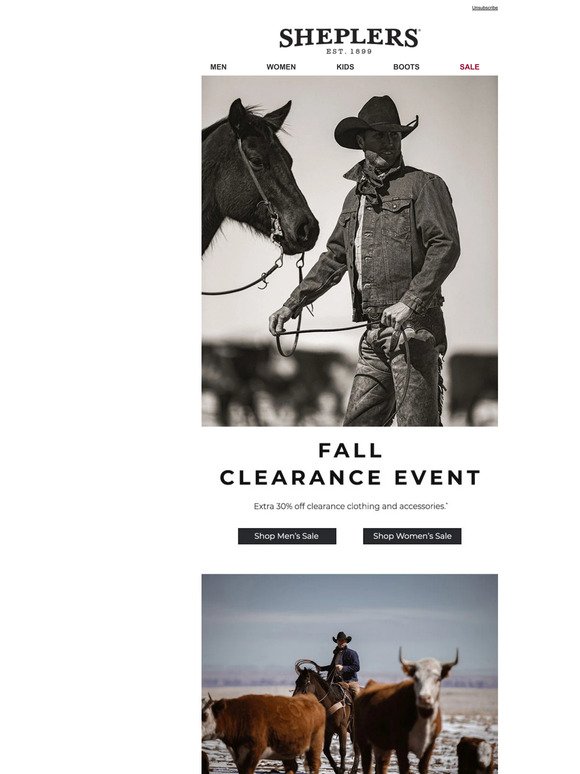 Fall Clearance Event Ends Today