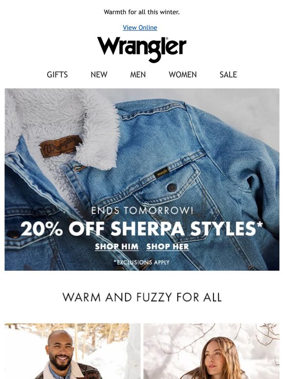 20% off sherpa styles ends soon!