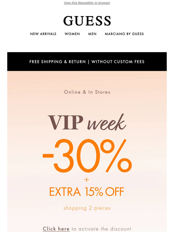 Guess newsletter hotsell discount code