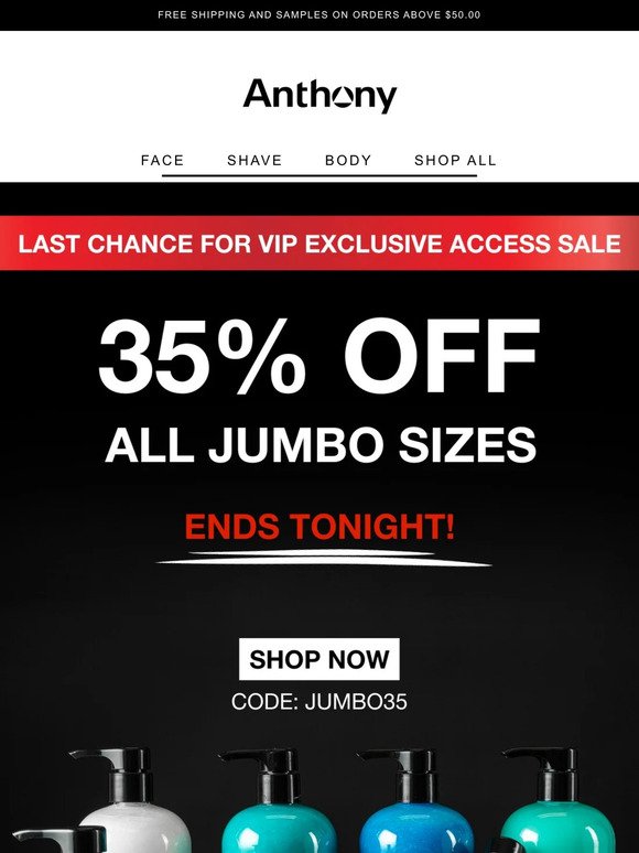 🚨6 hours left for 35% off jumbos!🚨