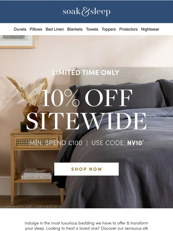 Soak And Sleep Limited Time Only! 10 off Sitewide Milled