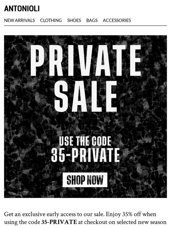 Private Sale – Get 35% Off