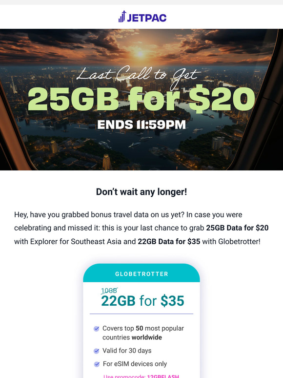⚡LAST CALL: Get 25GB Data for $20!
