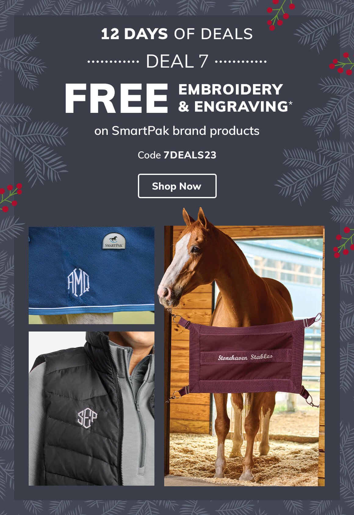 SmartPak Equine Deal 7 FREE Embroidery & Engraving Milled