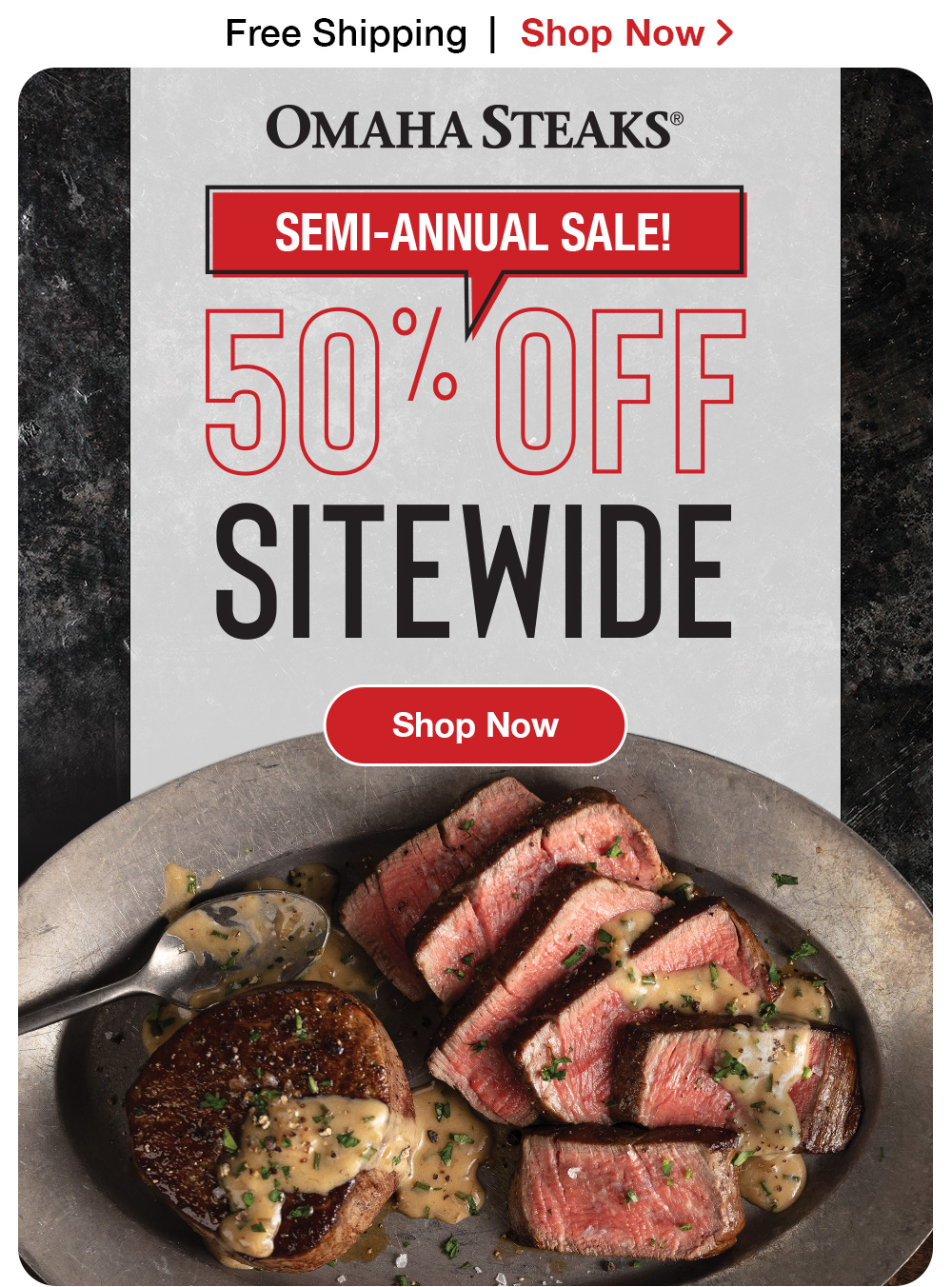 50% off + FREE Burgers + FREE Chicken + FREE shipping - Omaha Steaks