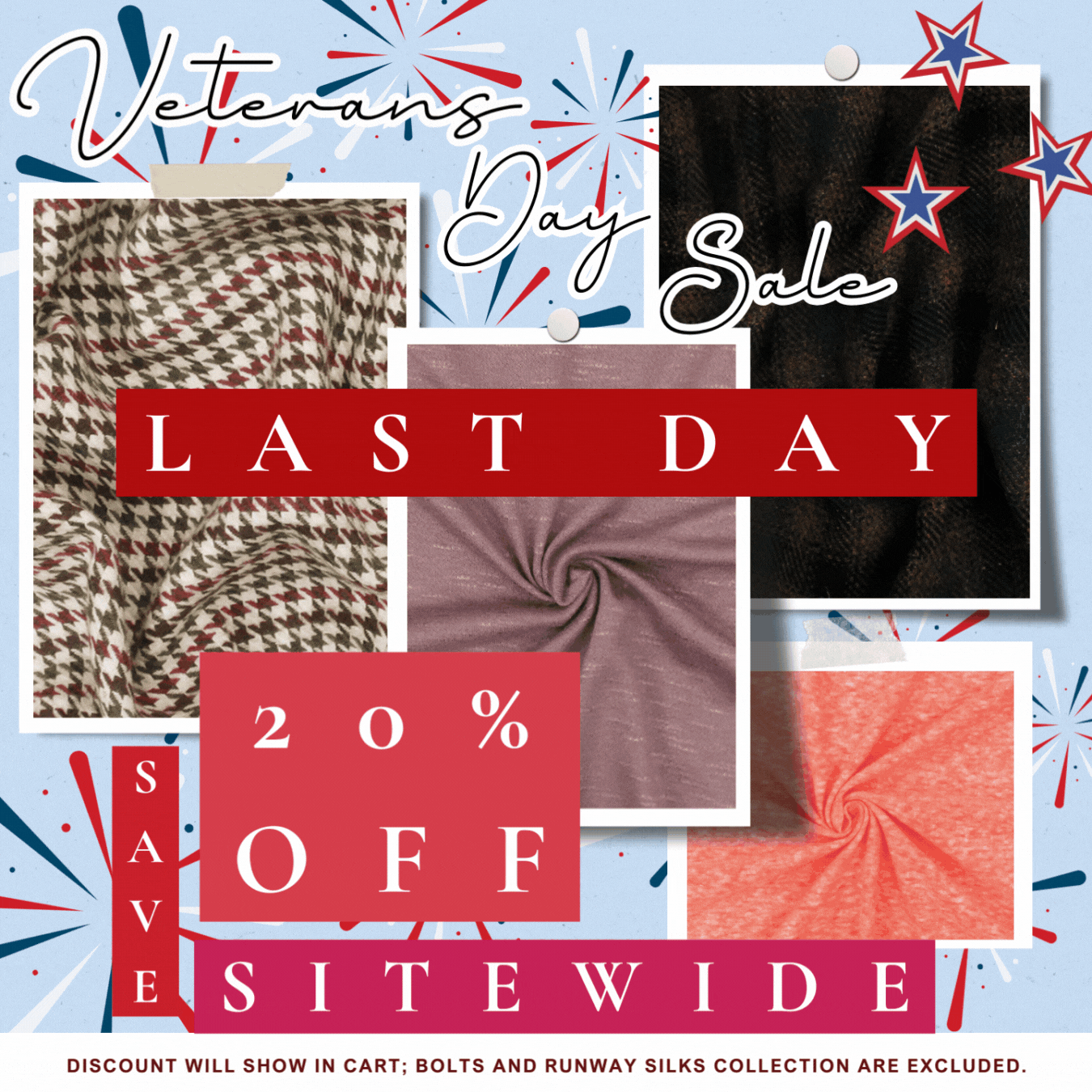 Fashion Fabrics Club Last Day for Veterans Day Sale 💕 Milled