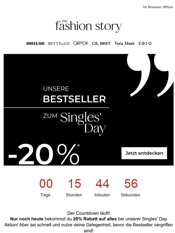 Unsere Bestseller zum Singles' Day!
