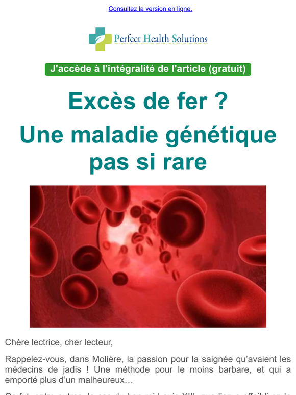 Excès de fer ? Une maladie génétique pas si rare