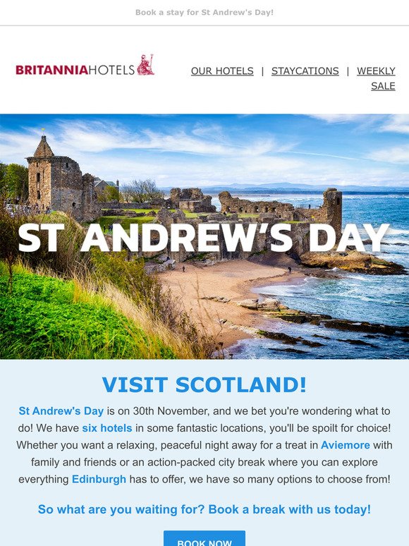 😀St Andrew's Day is fast approaching, why not book a break with us now — and celebrate in style! 😀
