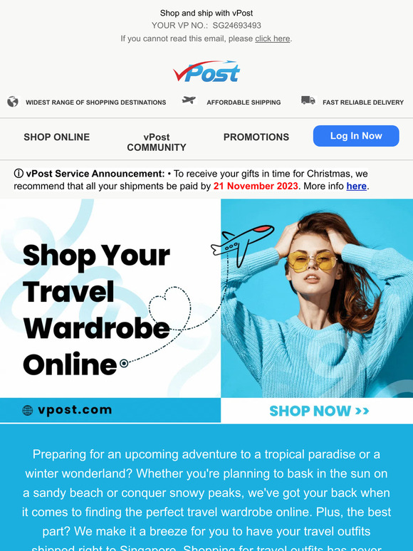 vPost: Pack for Paradise: Shop Your Travel Wardrobe Online and Ship to ...