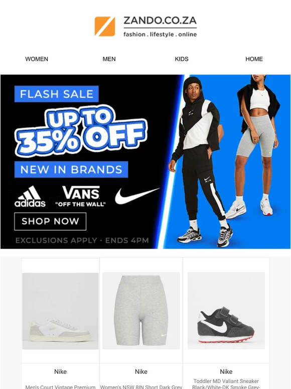 NEW Nike, Vans & adidas Up to 35% Off until 4pm ⚡