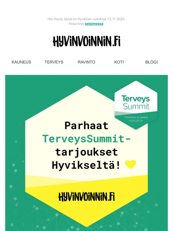 TerveysSummit alkaa nyt!