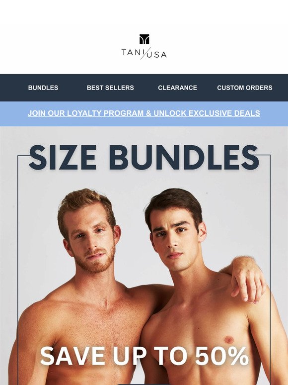 Save Up To 50% On Our Size Bundles