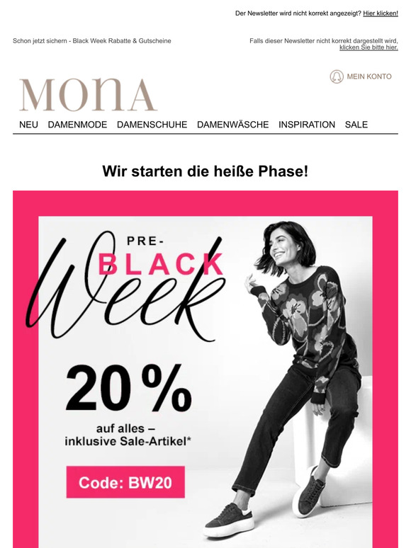 Startschuss: 20% Gutschein in der Pre Black Week