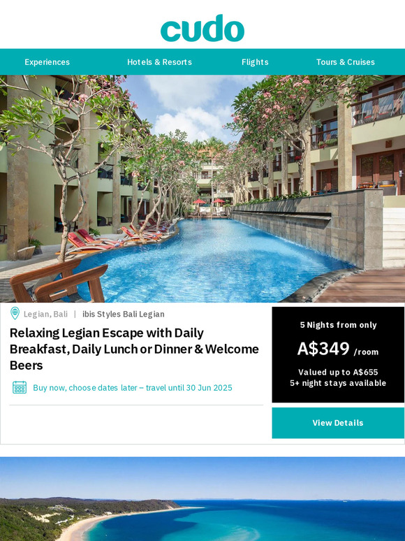 Bali or a P&O Cruise from under $399pp - its your choice!