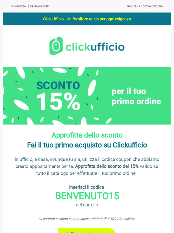 Sconto 15% sul primo ordine + Offerte Black friday! Approfittane ora!!