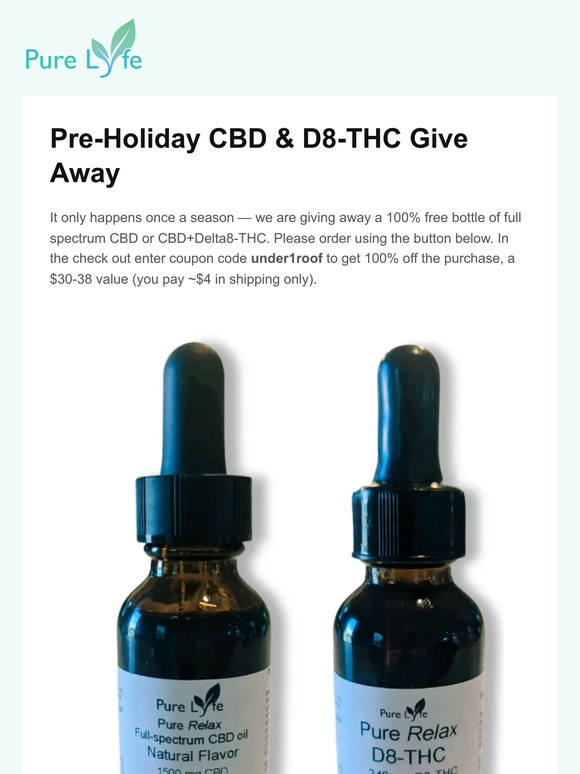 Pre-holiday CBD and d8-THC give away