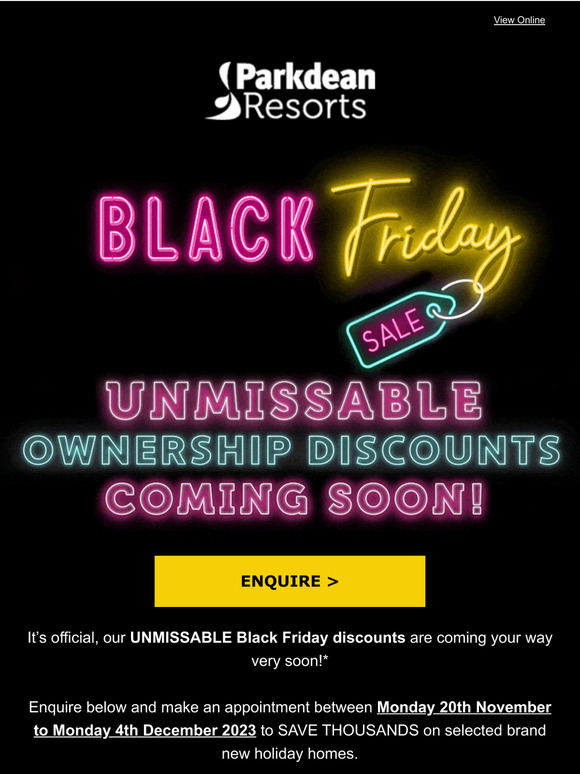 Parkdean Resorts 👀🖤 Shh... Black Friday sneak peak inside! Milled