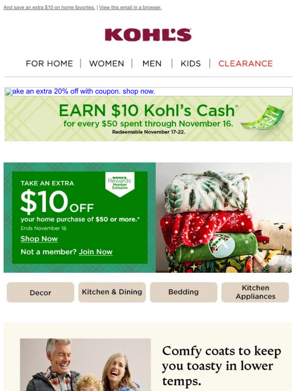 Kohl's on X: Ready, set, save! Black Friday deals on home gifts, toys and  more are on now through 11/23. Plus, get an extra 15% off* with code JOY  and earn $15