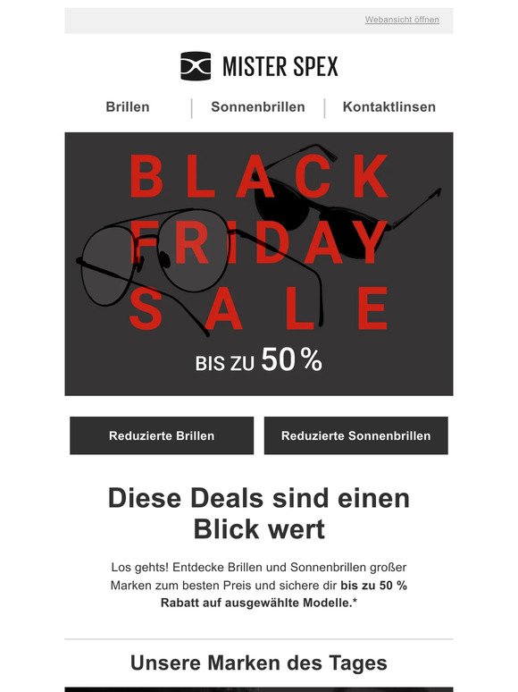 Erinnerung: bis zu 50% Rabatt in unserem Black Week Sale