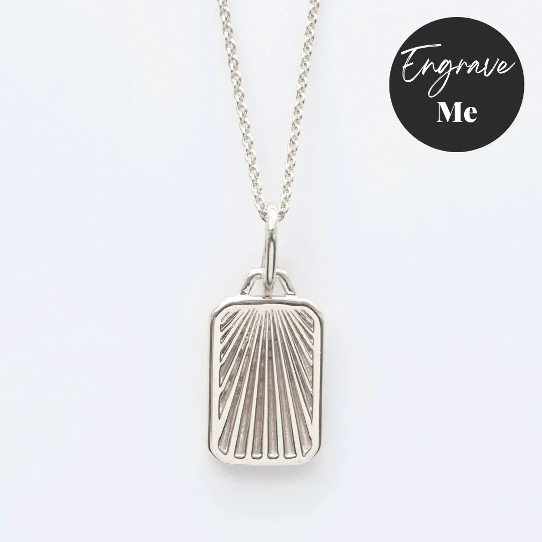Image of Sunray Engravable Pendant Necklace