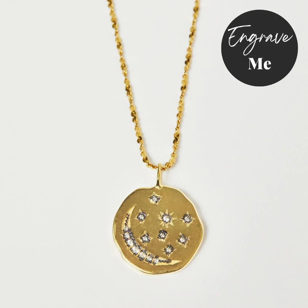 Image of Galaxy Engravable Coin Necklace