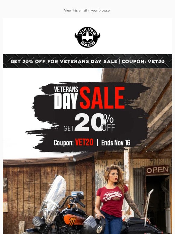 Veterans Day Sale - Get 20% Off Storewide
