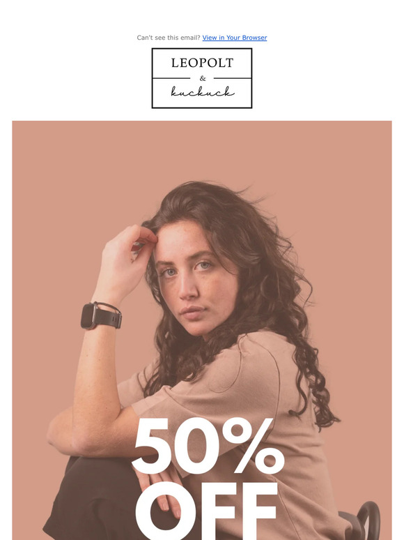 50% Rabatt auf alle Textilien & Accessoires 😍