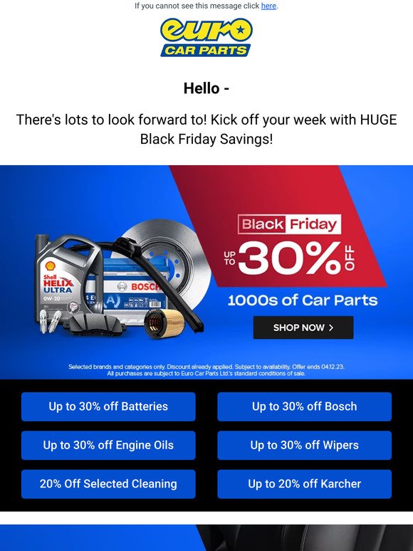 Kick Off Your Week With Huge Black Friday Savings