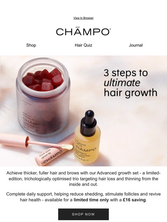 Champo 3 steps to ultimate hair growth Milled