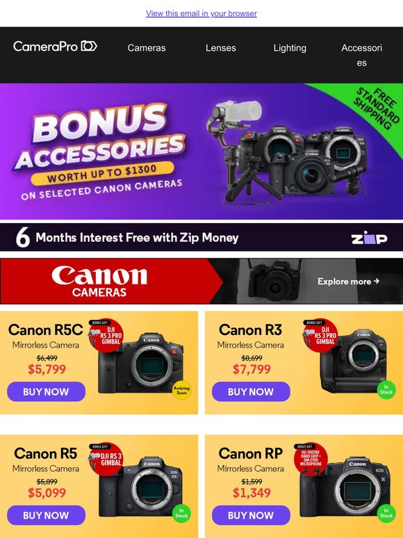 Last Chance: Bonus Accessories with Selected Canon EOS R Series Cameras