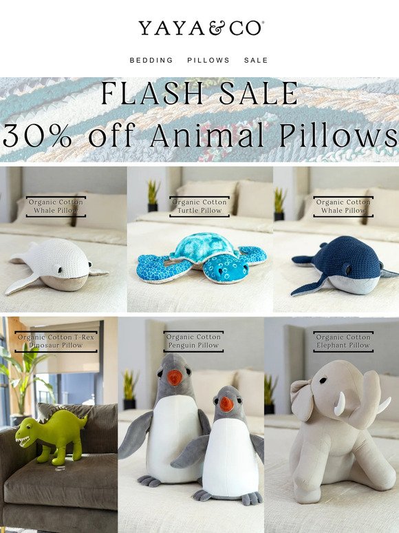 30% off All Animal Pillows + 10% off Sitewide🎁