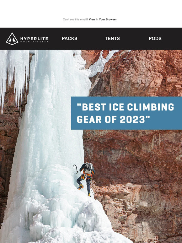 Hyperlite Mountain Gear Climbing Magazine’s “Best Ice Climbing Gear of