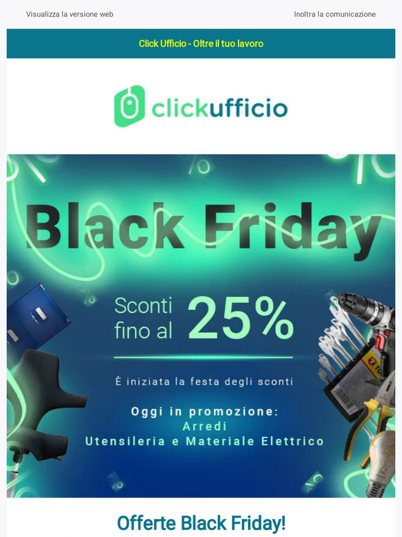 Offerte Black Friday! Fino al -25% trapani, sedie ufficio e molto altro ancora!