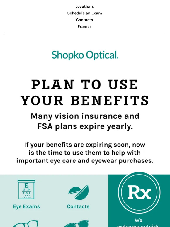 Shopko Optical Make a Plan Don’t Let Your Benefits Expire Milled