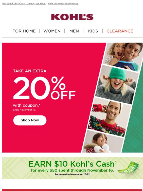 Kohl's on X: Ready, set, save! Black Friday deals on home gifts, toys and  more are on now through 11/23. Plus, get an extra 15% off* with code JOY  and earn $15